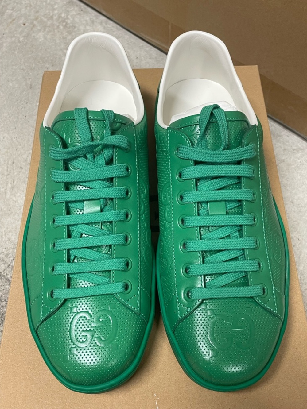 Gucci Men’s Ace Sneakers – Green – Size 6.5 – Like New